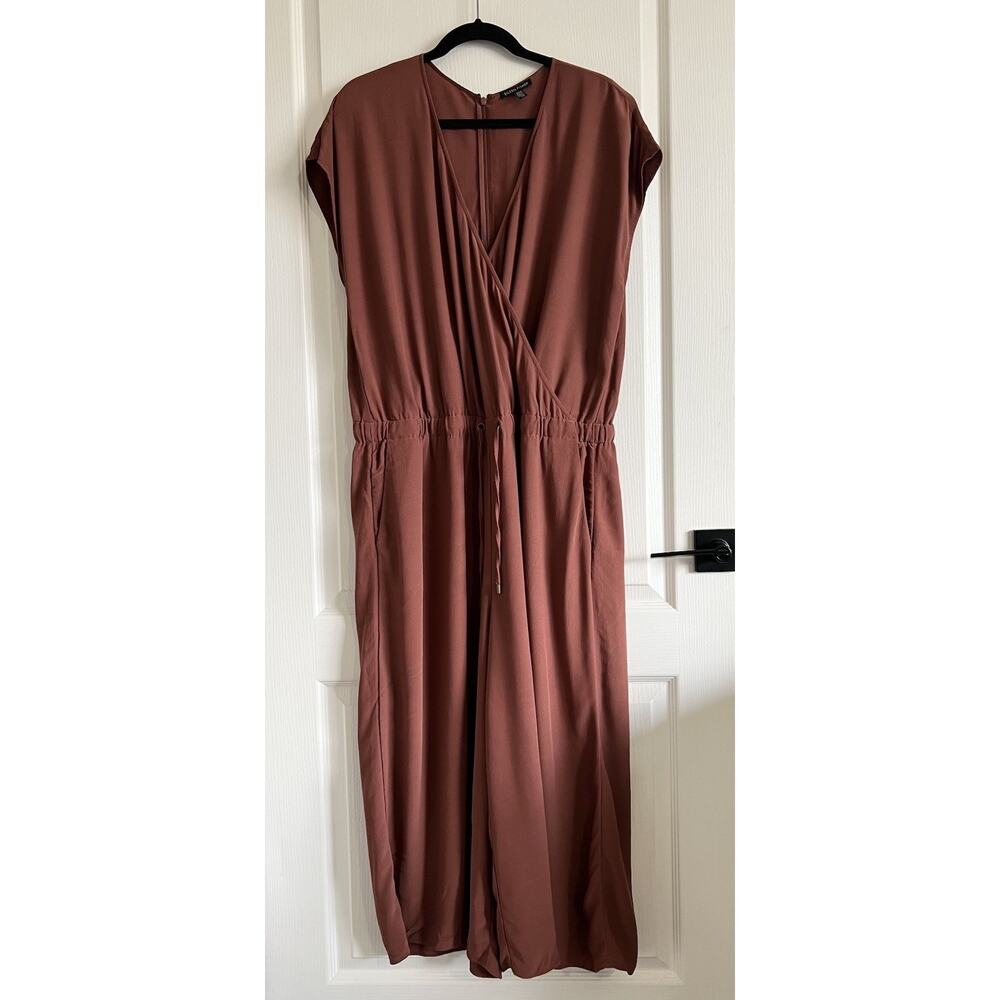 Eileen Fisher Ruset Wide Leg Jumpsuit Tencel Viscose Crepe V-Neck Size Large - Picture 5 of 14